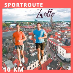 Twee mannen rennen door Zwolle voor sportroute 10 km
